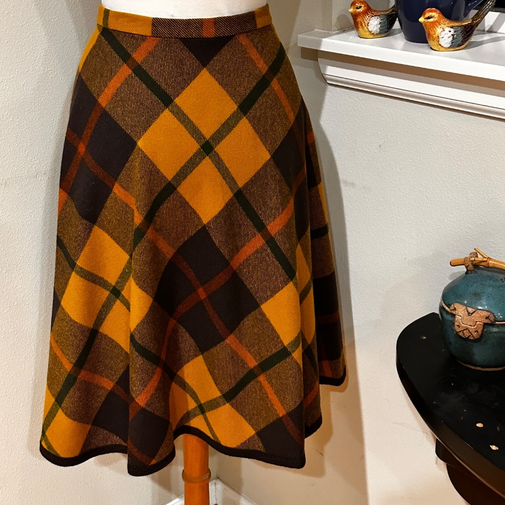1950s Pendleton Wrap Around Bias Cut Skirt Block Plaid Wool, XS - S Size - Picture 11 of 11